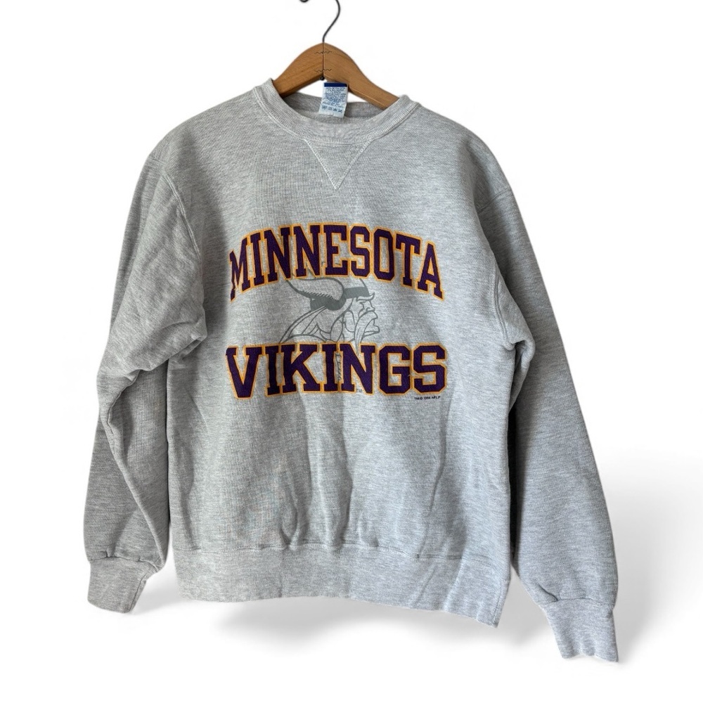 Vintage 90s Champion Minnesota Vikings Crewneck Sweatshirt Made in USA lARGE